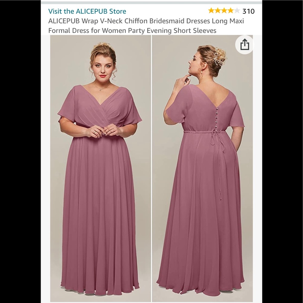 Blush Bridesmaid Dress Size 18